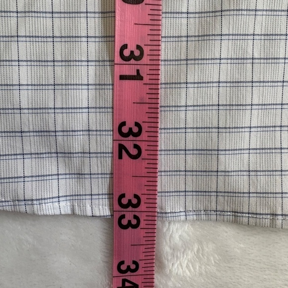 Calvin Klein Dress Shirt, Stretch, White/Blue Plaid, Neck, 17-17 1/2, 34/35, NWT - Picture 12 of 16